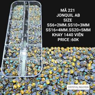 Mã 221 jonquil ab- đá nail khay - đá túi mix size- đá lẻ size
