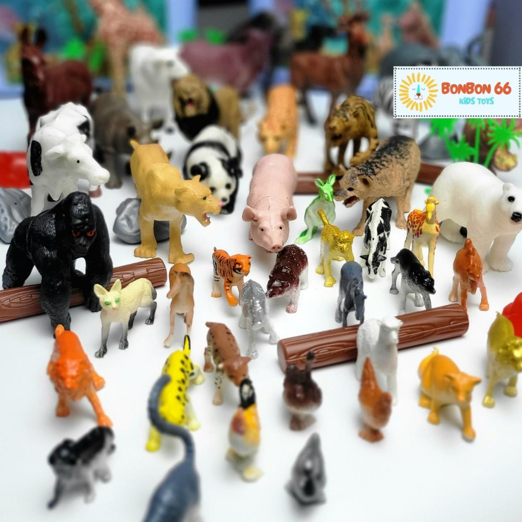 Bộ Đồ Chơi Con Vật 58 Chi Tiết Mô Hình Động Vật Bằng Nhựa An Toàn Cho Bé BonBon66.shop