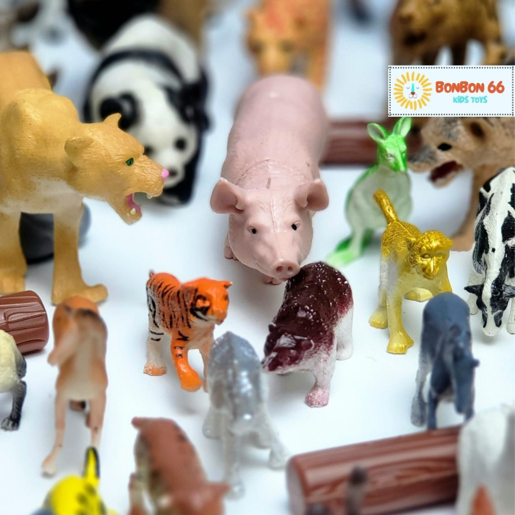 Bộ Đồ Chơi Con Vật 58 Chi Tiết Mô Hình Động Vật Bằng Nhựa An Toàn Cho Bé BonBon66.shop