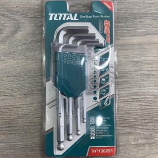 Bộ 9 chìa lục giác đầu bi loại ngắn total tht106291