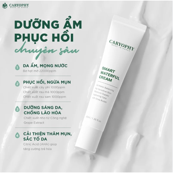 Nước Hoa Hồng + Serum + Kem Dưỡng Ngăn Ngừa Mụn Caryophy 3in1 Portulaca