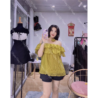 SET SHORT ÁO ĐŨI LỤA RỚT VAI SIÊU HOT [BIGSIZE 55-90KG] ẢNH CHỤP THẬT