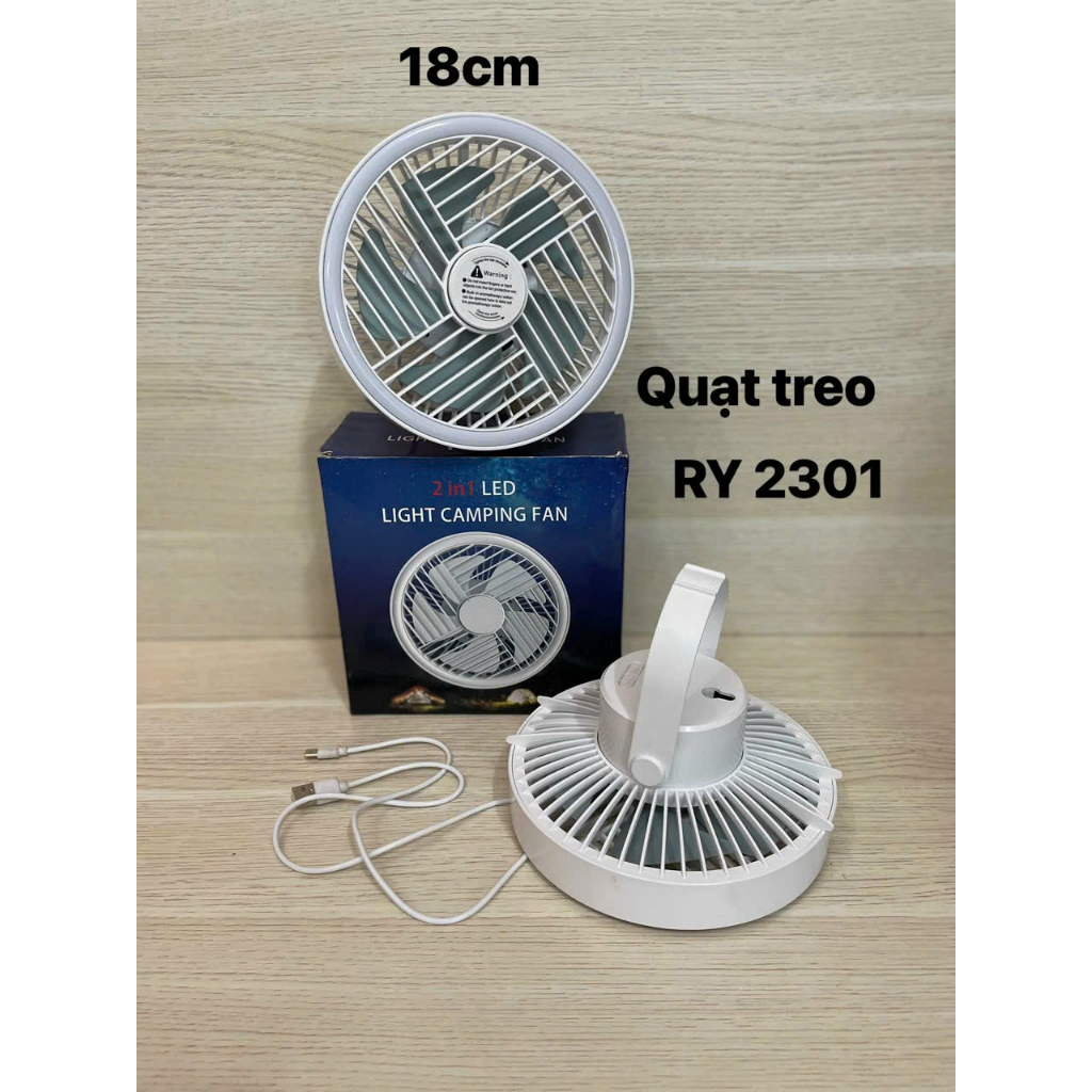 Quạt tích điện treo tường mini cầm tay quạt sạc điện có usb 2 TRONG 1