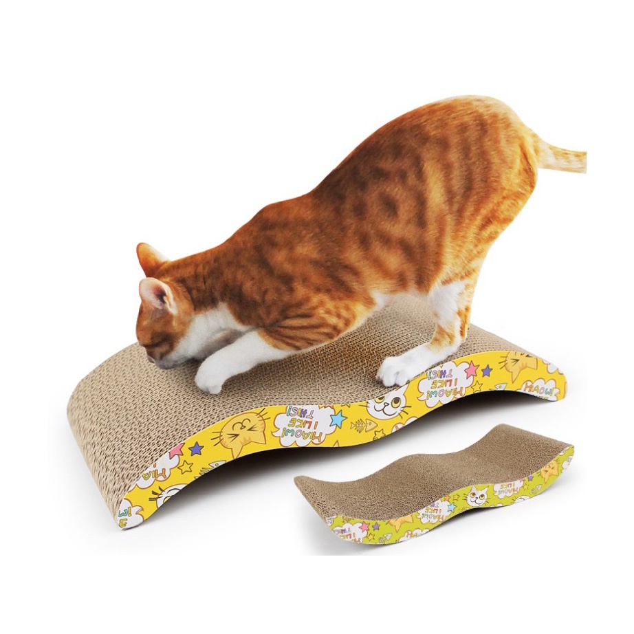 Bàn Cào Móng Hình Sóng Kèm Catnip Cho Mèo