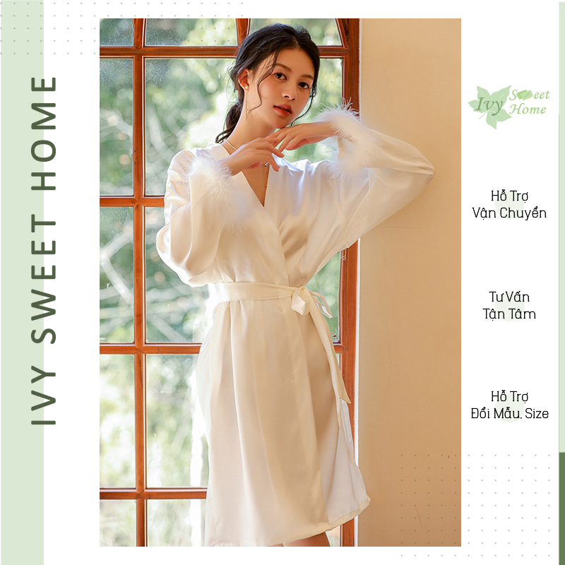 Áo Choàng trang điểm cưới Cô Dâu màu trắng cho Make up Phóng sự ♥ Ivy Sweet Home