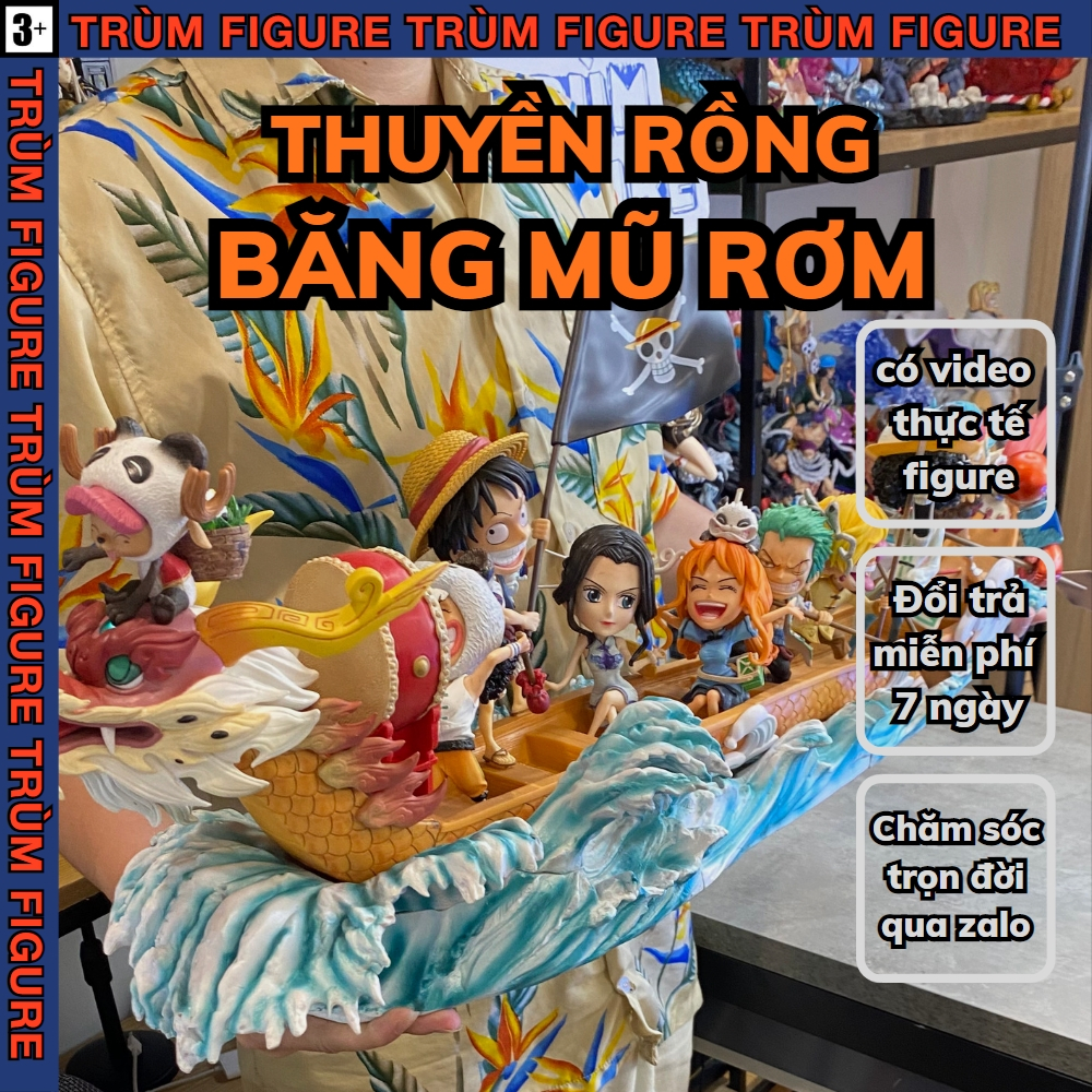 Mô Hình, Figure Thuyền Rồng băng mũ rơm siêu đẹp, Anime One Piece, Full Box - Trùm Figure