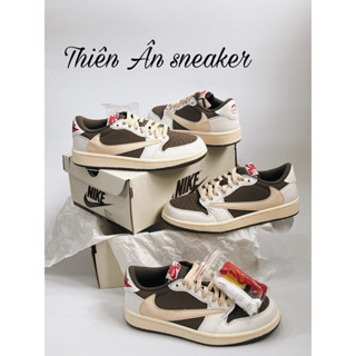 giày thể thao travit cốt nâu trắng cao cấp