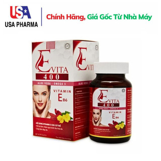 Viên uống đẹp da vitamin e đỏ evita 400 bổ sung vitamin e đỏ, làm sáng da đẹp da, chống lão hóa da - hộp 60 viên