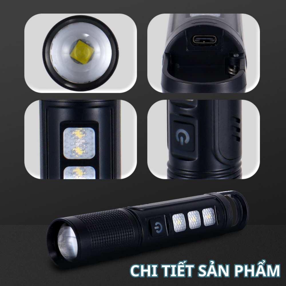 Đèn pin mini siêu sáng cầm tay có zoom chiếu sáng xa trăm mét - Đèn bin sạc điện bóng led thiết kế nhỏ ,gọn mang theo dà | BigBuy360 - bigbuy360.vn