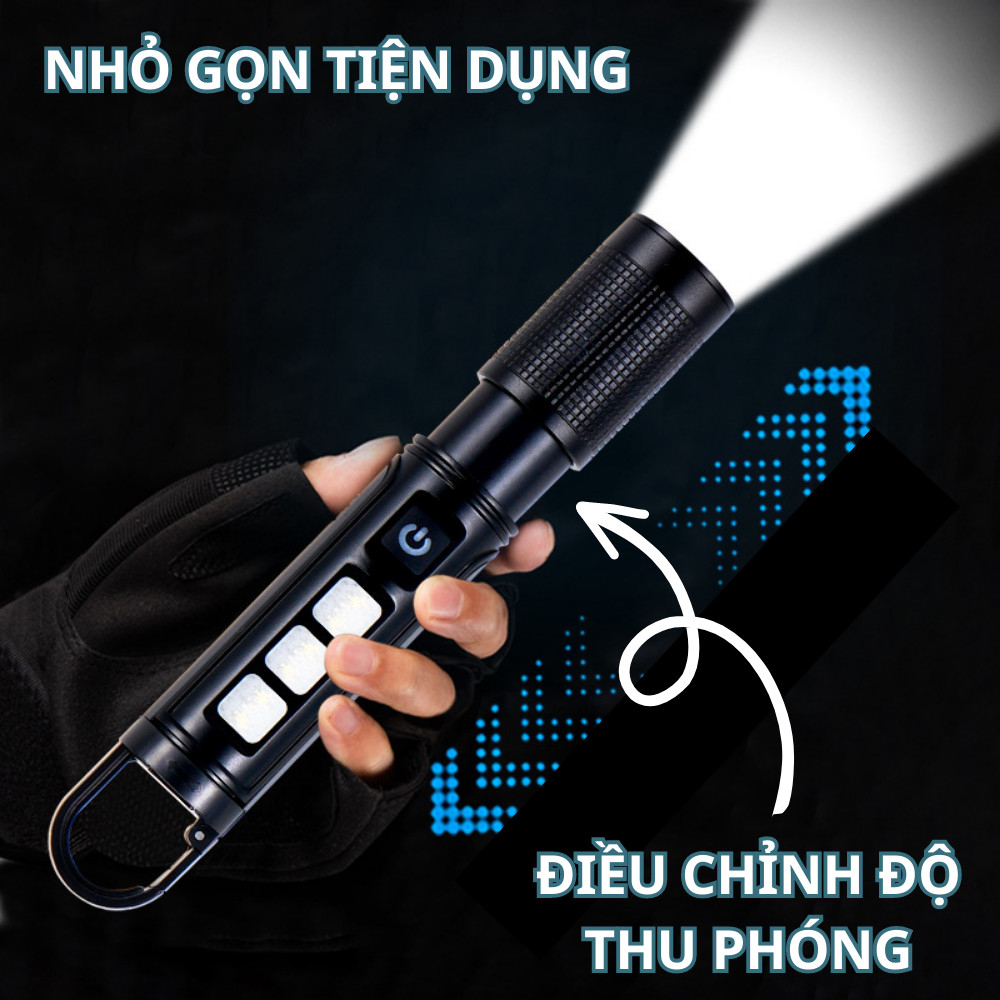 Đèn pin mini siêu sáng cầm tay có zoom chiếu sáng xa trăm mét - Đèn bin sạc điện bóng led thiết kế nhỏ ,gọn mang theo dà | BigBuy360 - bigbuy360.vn