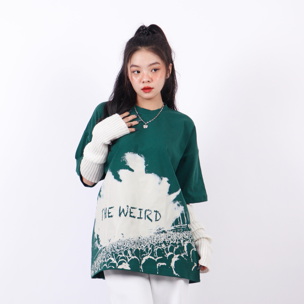 LOCAL BRAND Áo thun The Weird Phong Cách Unisex Form Rộng ATK584