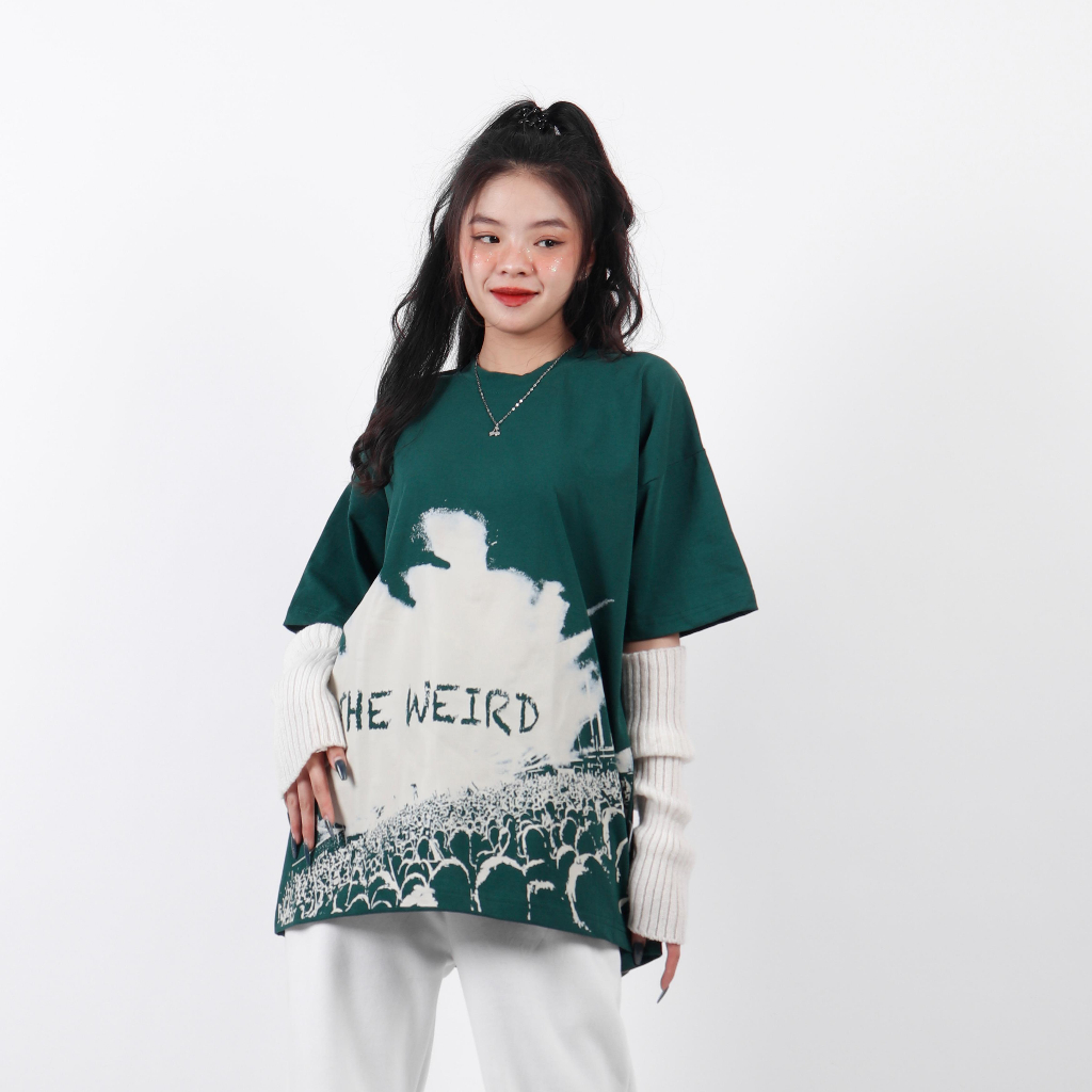 LOCAL BRAND Áo thun The Weird Phong Cách Unisex Form Rộng ATK584