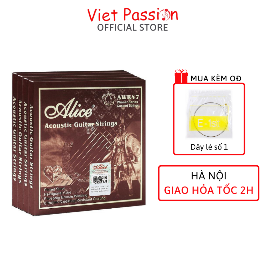 Dây đàn guitar acoustic Alice AW432 A206 A406 AW436 AWR47  chính hãng Viet Passion