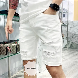Quần sọt jean NAM màu trắng