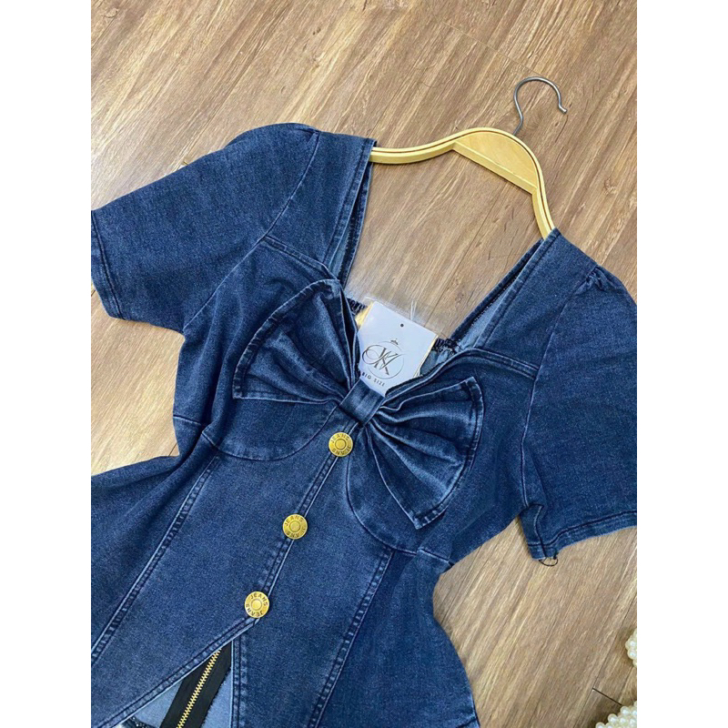 Set váy jean khoá kéo