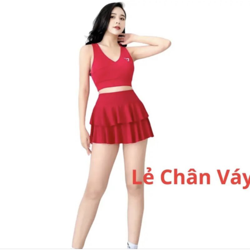 Chân váy 2 tầng mặc đi tập gym, yoga, aerobics xinh nhiều màu