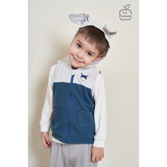 Áo Gile có mũ cho bé trai, bé gái LA POMME Baby Donkey 44005