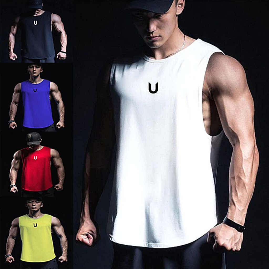 Áo ba lỗ nam , Áo tanktop nam tập gym bóng rỗ 𝐇𝐈𝐍𝐇 𝗨 vải cotton nhiều màu đủ size