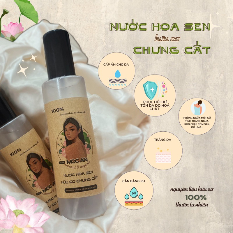 NƯỚC HOA SEN HỮU CƠ CHƯNG CẤT MỘC ÂN