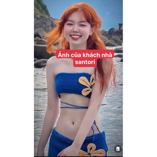 Bộ sét len đan móc thủ công cho nàng đi biển