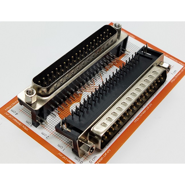DB37 Cổng Đực 37P Chân Cong - 2 Hàng Hàn PCB