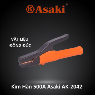 Kìm hàn, kẹp que hàn 500A chính hãng Asaki AK-2042, kềm hàn chịu tải, chắc chắn tiêu chuẩn Nhật