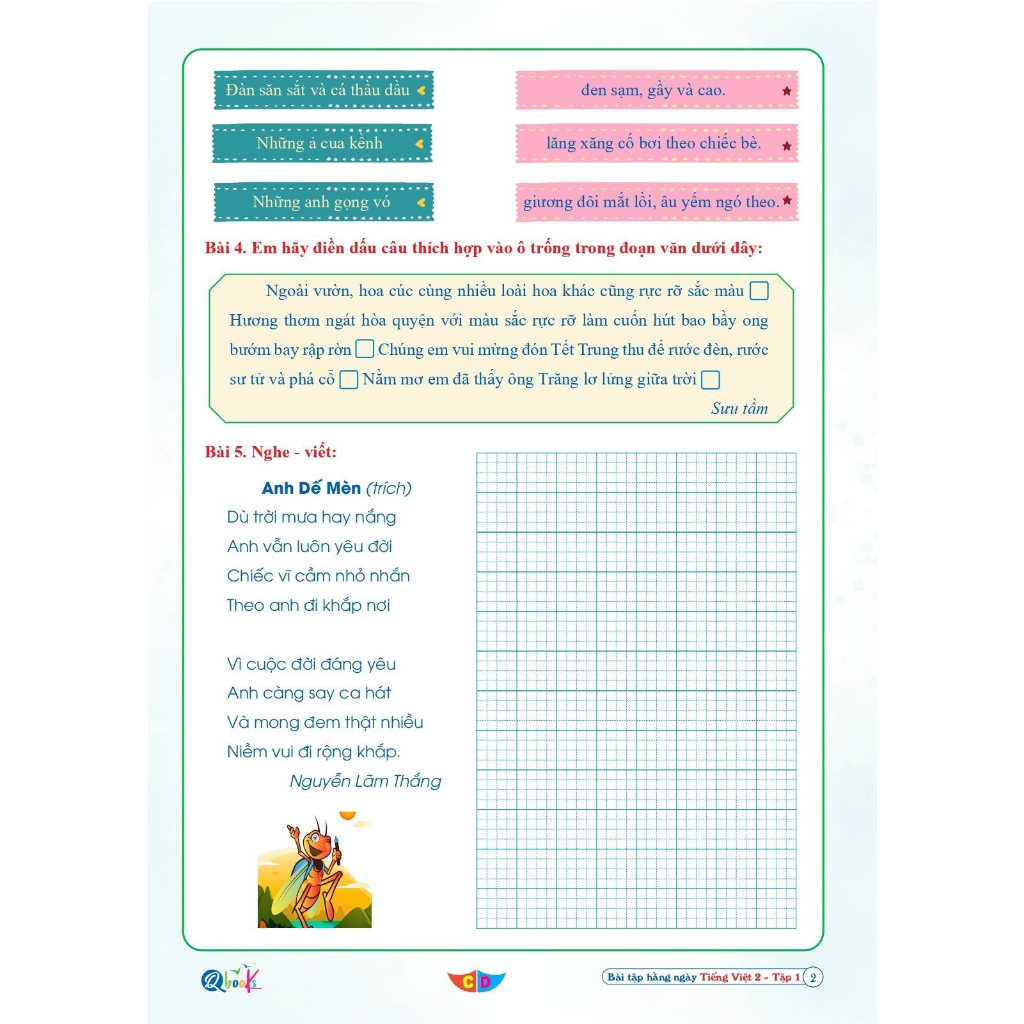 Sách – Bài tập hằng ngày TIẾNG VIỆT  Lớp 2 - Kì 1 – Cánh diều