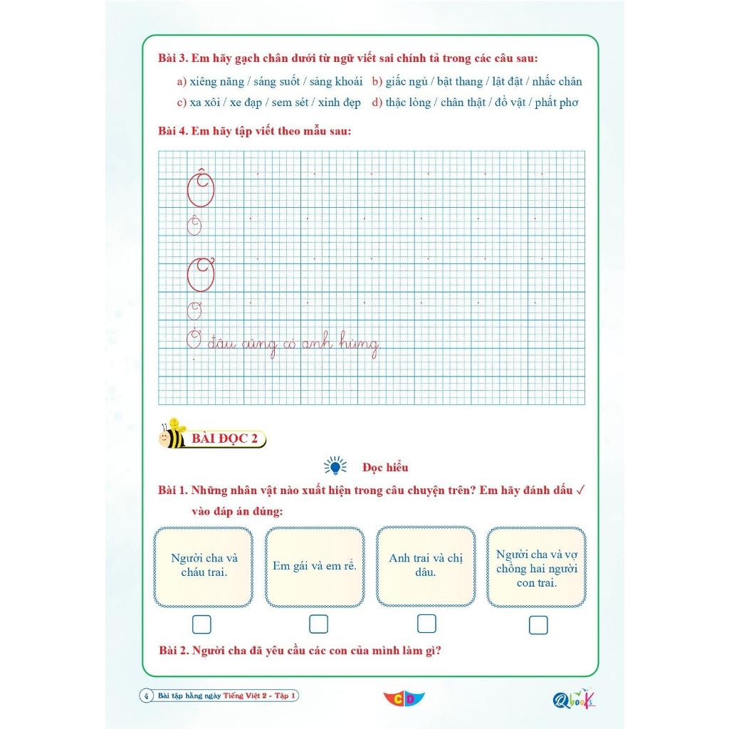 Sách – Bài tập hằng ngày TIẾNG VIỆT  Lớp 2 - Kì 1 – Cánh diều