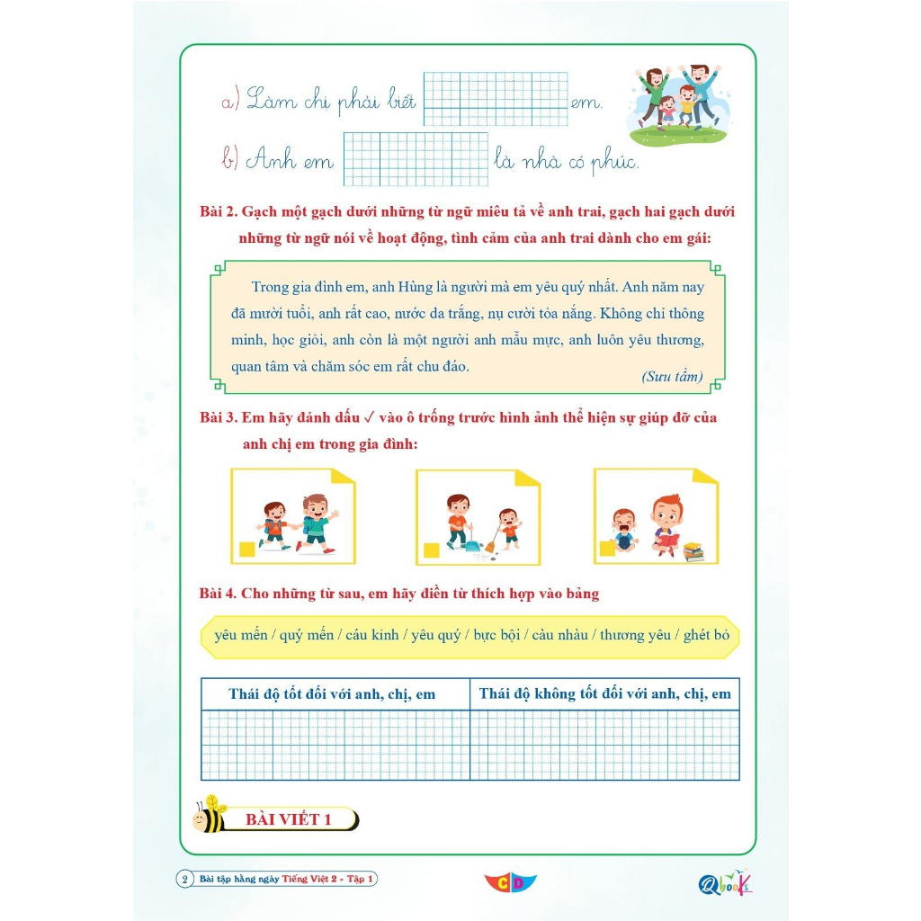 Sách – Bài tập hằng ngày TIẾNG VIỆT  Lớp 2 - Kì 1 – Cánh diều