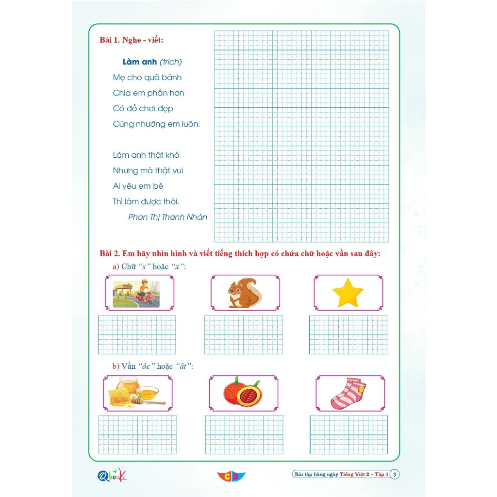 Sách – Bài tập hằng ngày TIẾNG VIỆT  Lớp 2 - Kì 1 – Cánh diều