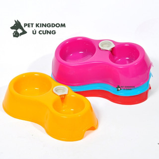 Bát ăn nhựa đôi cho chó mèo không kèm bình nước