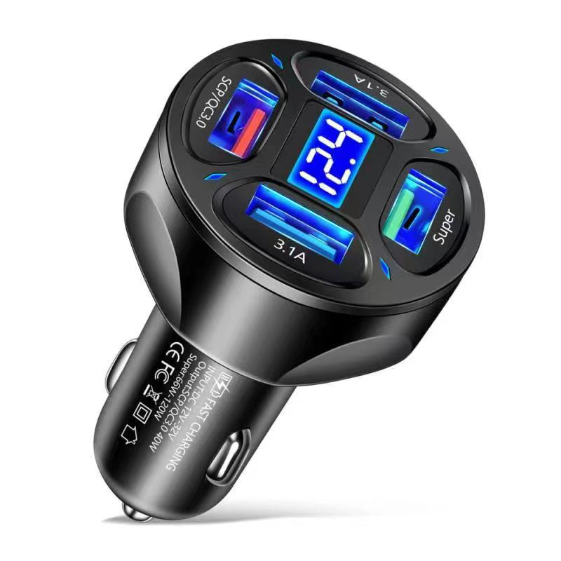 Tẩu sạc nhanh ô tô ,xe hơi 12v/24v loại cao cấp 4 cổng usb T03
