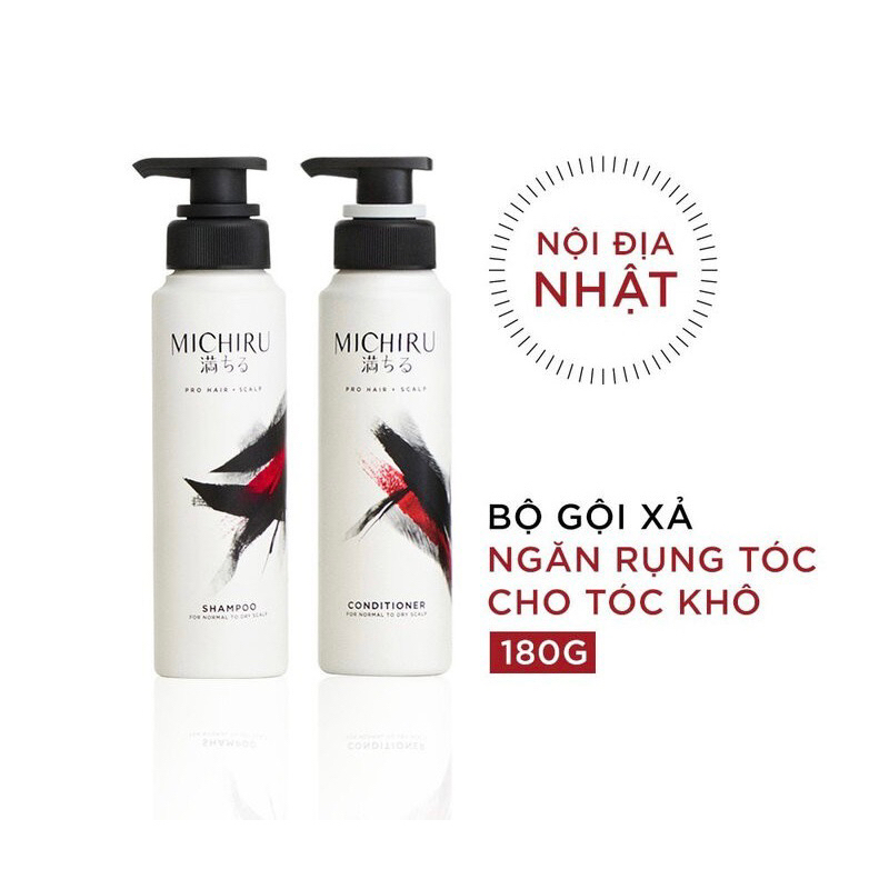 ( Chính hãng )Dầu Xả Michiru Ngăn Gãy Rụng 98% & Làm Dày Tóc Dành Cho Da Dầu Thường Và Khô 180ml