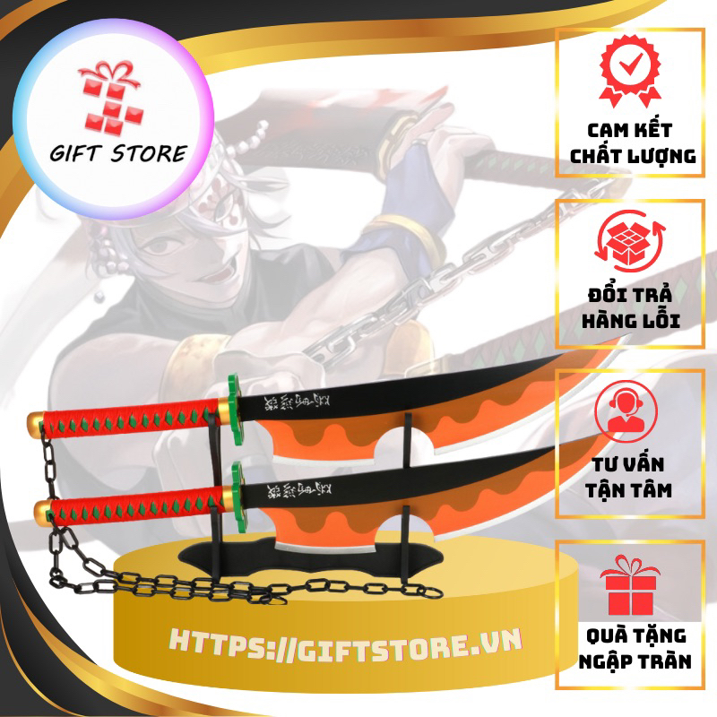 Mô hình đồ chơi kiếm gỗ nhật luân kiếm của âm trụ uzui tengen 76cm Kimetsu no yaiba