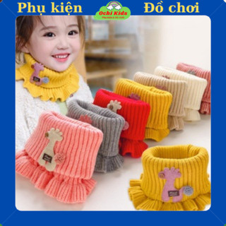 Khăn ống cổ bèo cho bé gái, khăn len cổ lọ siêu ấm, khăn quàng cổ len dạng ống cho bé Ochi kids