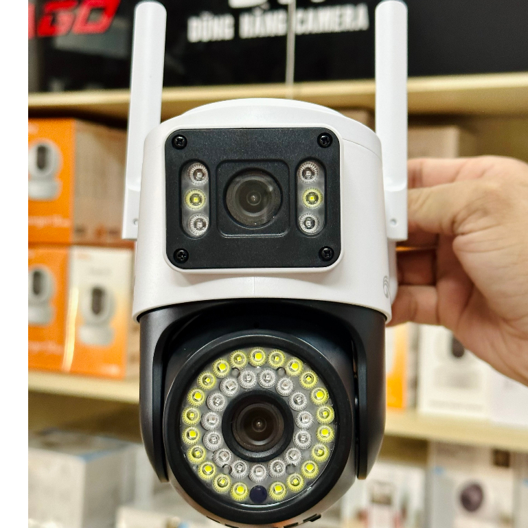 Camera YOOSEE PTZ 2 Mắt 4M Xoay 360 Độ- Xem 2 Vị Trí Khác Nhau Trên 1 Camera- Đàm Thoại 2 Chiều- Báo Động Chống Trộm- Ba