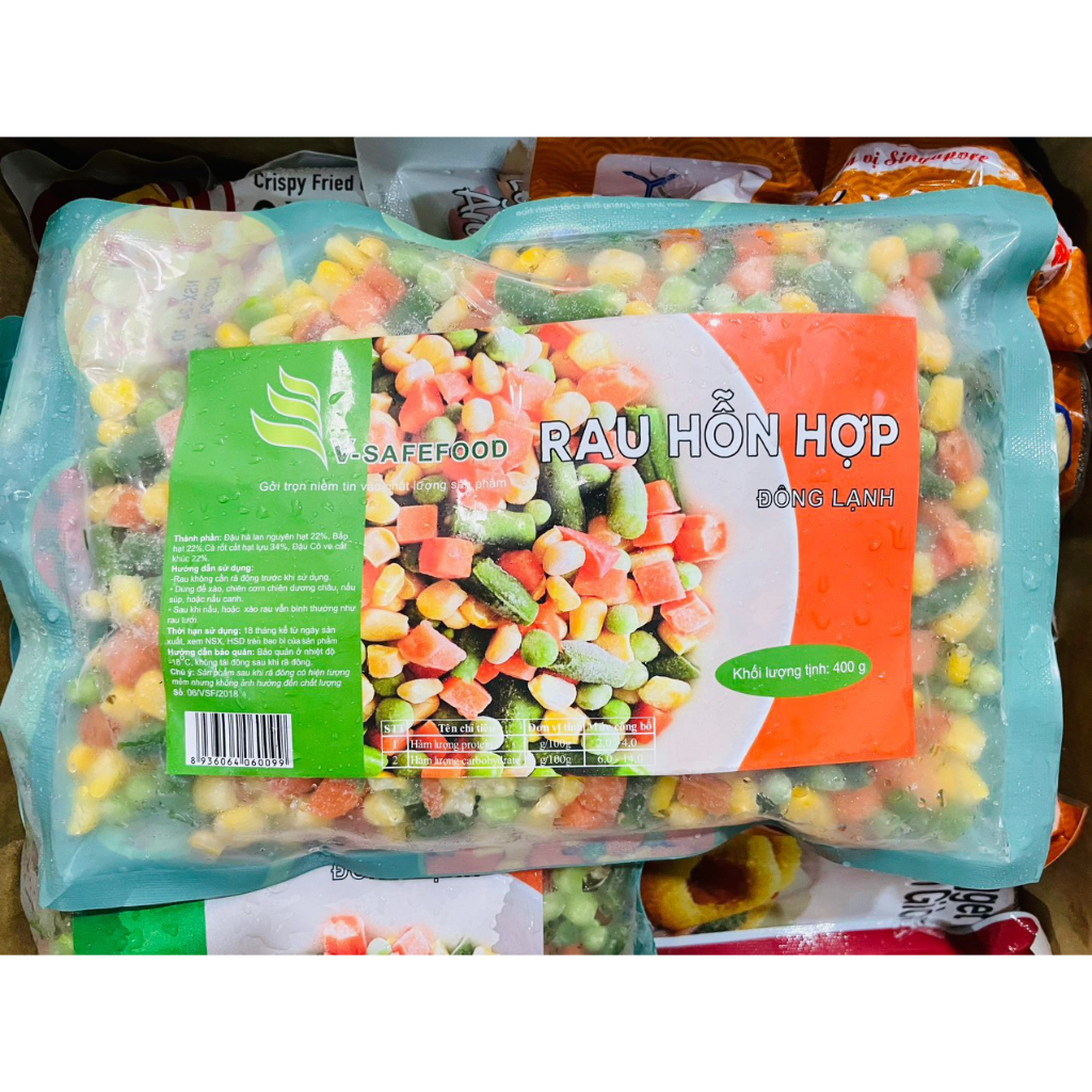 Gói rau củ hỗn hợp cao cấp VSAFEFOOD 400g tiện lợi (giao hỏa tốc)
