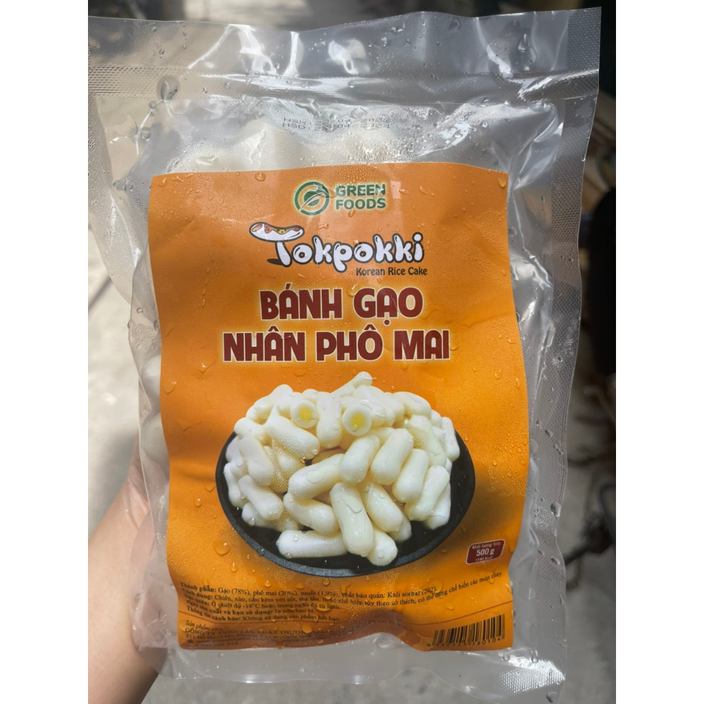 Bánh gạo Tokbokki GREENFOOD cao cấp nhân phô mai 500g