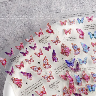Sticker lụa 3d bướm sắc nét | hình dán móng tay xy-1027 1033
