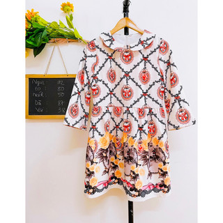 Đầm Xoè, Hoạ Tiết, Hai Lớp, 2hand