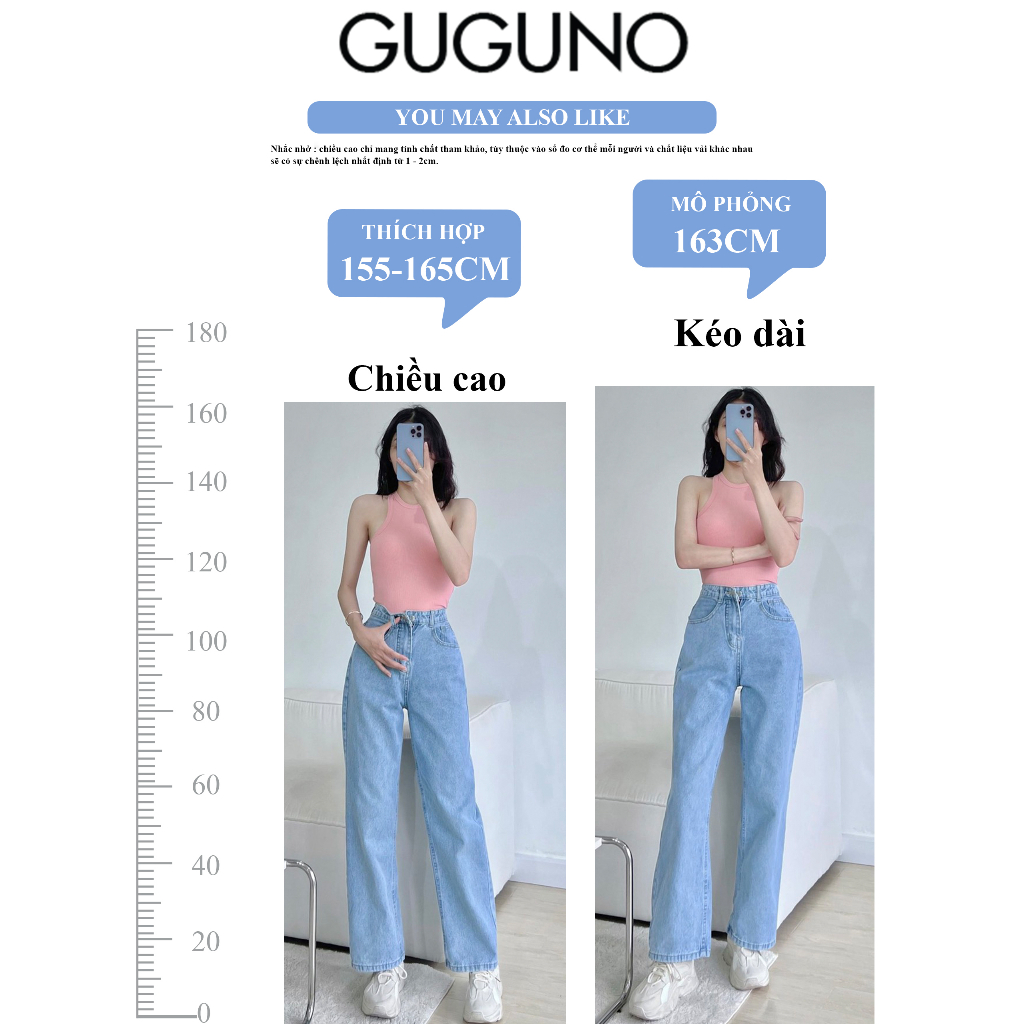 Quần jeans ống rộng Guguno nữ