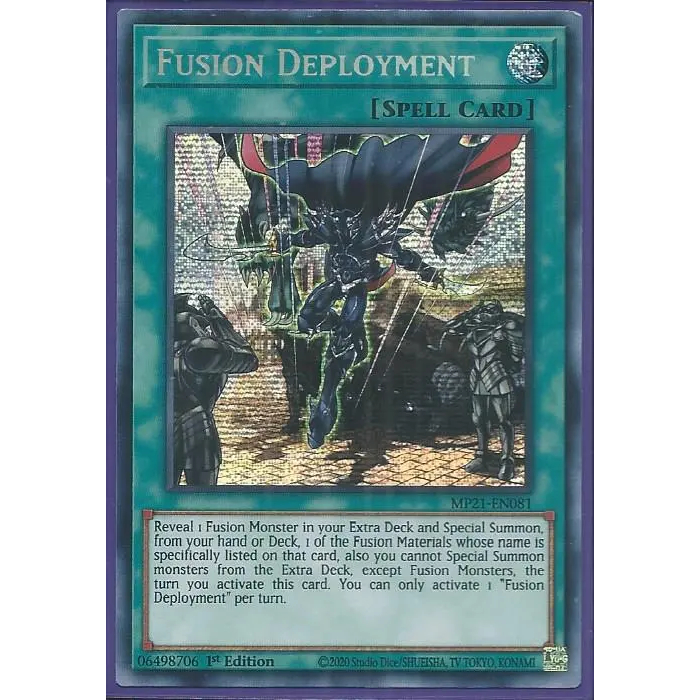 Thẻ bài Yugioh Tiếng Anh MP21-EN081 Fusion Deployment – Prismatic Secret Rare