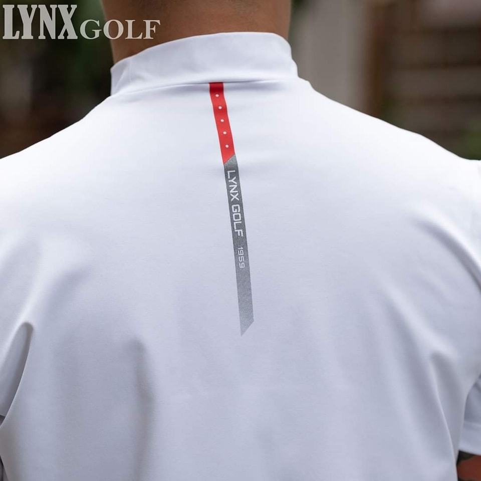 Áo phông nam LYNX vải golf cổ 3 phân