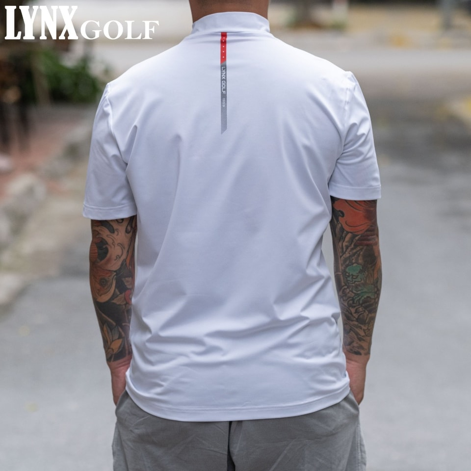 Áo phông nam LYNX vải golf cổ 3 phân