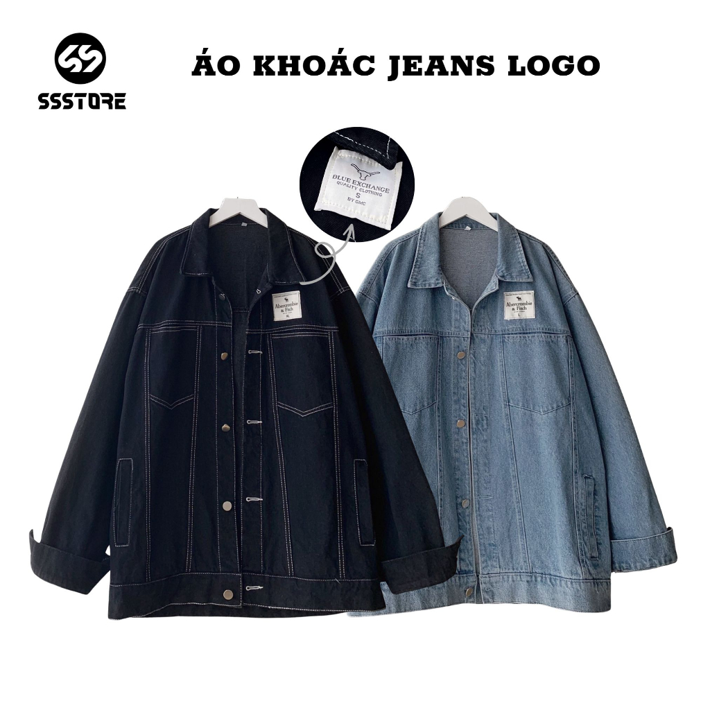 Áo Khoác Jeans Viền Chỉ 2 Màu Form Rộng Unisex Nam Nữ_SSSTore | BigBuy360 - bigbuy360.vn