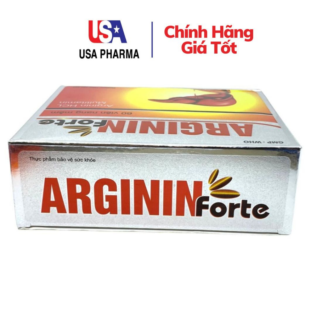 Viên uống ARGININ FORTE giúp tăng cường chức năng gan, hạ men gan, mát gan, giải độc gan - Hộp 60 viên