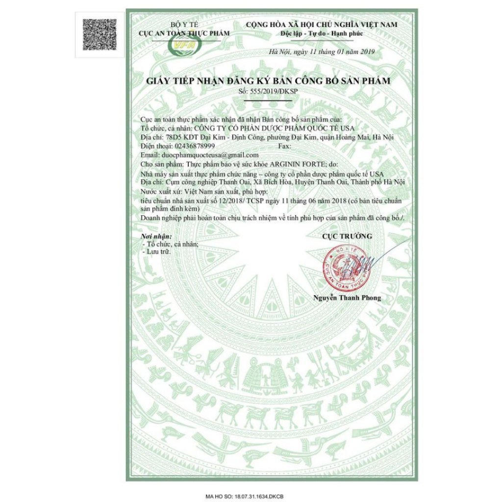 Viên uống ARGININ FORTE giúp tăng cường chức năng gan, hạ men gan, mát gan, giải độc gan - Hộp 60 viên