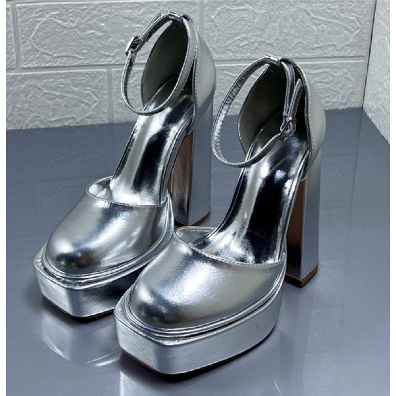 ORDER 🌱 Giày UK mũi tròn da trơn đế đúp gót trụ 13cm 36-41