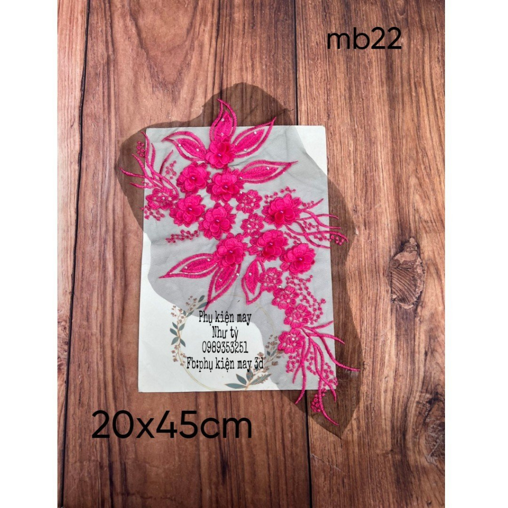 hoa thêu chỉ trang trí áo dài