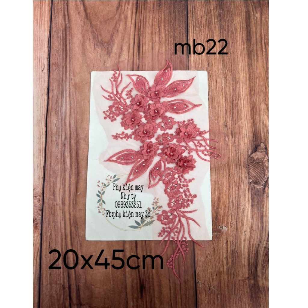 hoa thêu chỉ trang trí áo dài